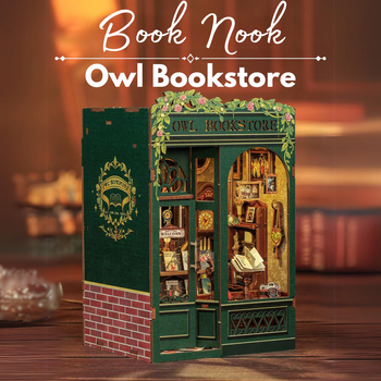 DIY Book Nook - Owl Bookstore | Miniaturní dům Cutebee