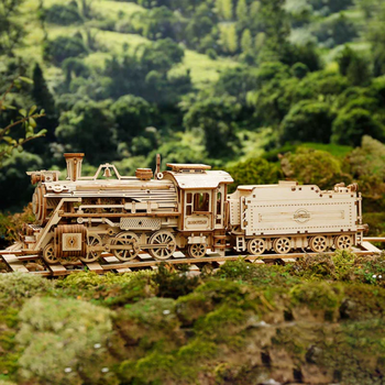 Dřevěná stavebnice Puzzle 3D - Parní lokomotiva a Rolife