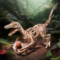 Dřevěná sada Puzzle 3D - Velociraptor | Rokr gift dřevěné puzzle