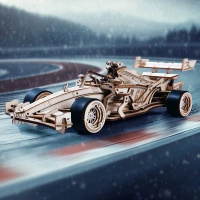 Dřevěná sada Puzzle 3D - závodní auto F1 | ROKR dřevěné puzzle dárek