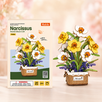 Kytice narcisů – 3D puzzle Rowood, dřevěná, neuvadne