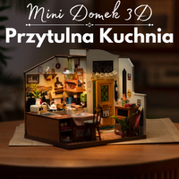 3D mini dům - útulná kuchyně a obývací pokoj