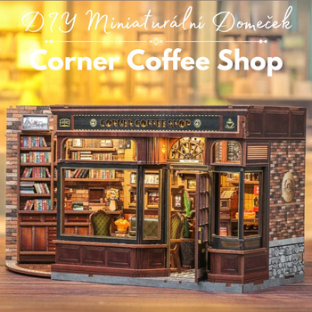 DIY miniaturální domeček - Corner Coffee Shop | The Miniature House Cutebee