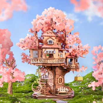 Puzzle 3D dům na stromě - Sakura Tree House | Model DIY Rolife Robotime