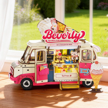 Zmrzlinový food truck Beverly's – 3D puzzle Rolife s LED