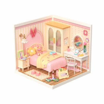3D mini dům - Růžová ložnice | Rolife