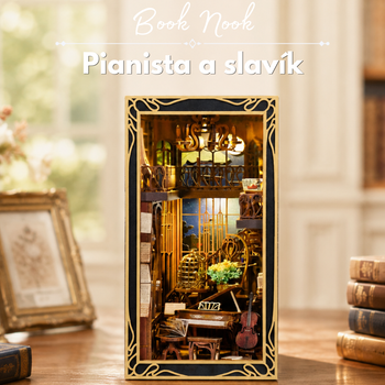 DIY Book Nook - Pianista a slavík Pianist with Nightingale | MiniCity