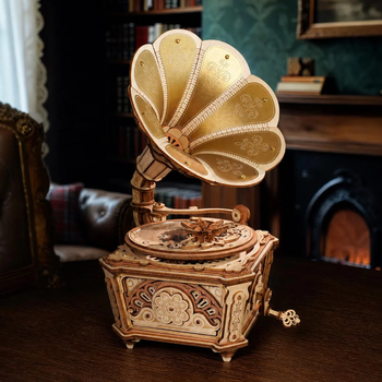 Dřevěné 3D puzzle – Gramofon | ROKR