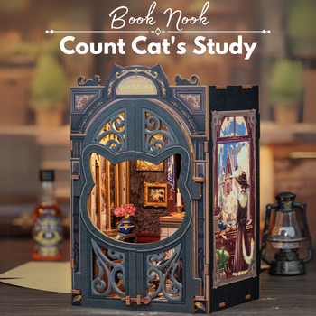DIY Book Nook - Count Cat's Study | Cutebee Miniaturní dům