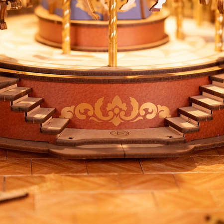 Dřevěná sada Puzzle 3D - Klasický kolotoč a vozítko Rolife