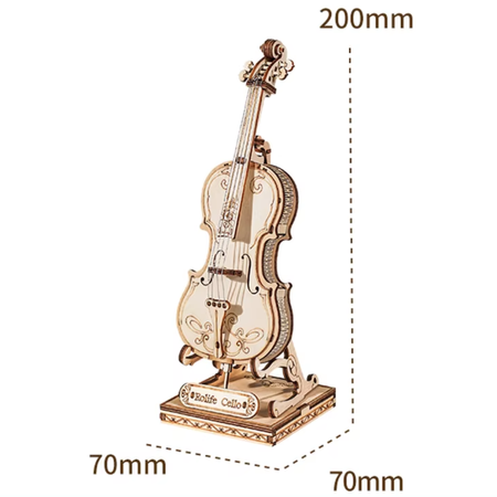 Dřevěná sada Puzzle 3D - violoncello | Cello Robotime