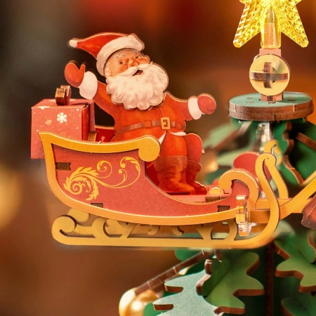 Dřevěná sada Puzzle 3D - Vánoční stromek (hrací skříňka) | Rolife