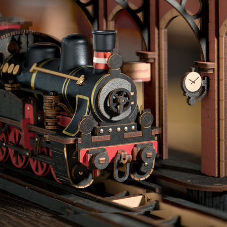 Steam Journey – 3D puzzle Robotime, parní lokomotiva (405 dílků)