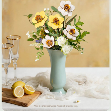 Kytice narcisů – 3D puzzle Rowood, dřevěná, neuvadne