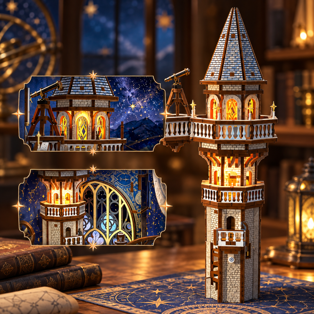 Objevte otočné kolo zvěrokruhu – Stellar Castle – DIY Book Nook Minicity | 3D puzzle Dárek