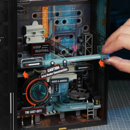 Puzzle 3D kuličková dráha - Poslední město | Mechanická kuličková dráha Robotime ROKR