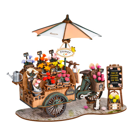 Dřevěná sada Puzzle 3d - Stojan na květiny | Robotime