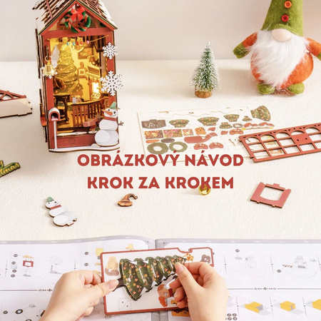 DIY Book Nook - Christmas Indoor Scene | Rolife 3D puzzle