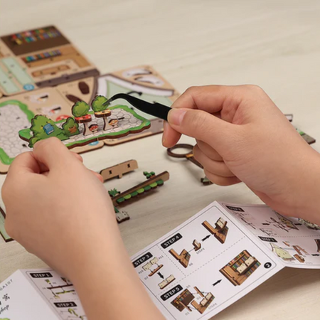 Dřevěná stavebnice Puzzle 3D - Knihkupectví
