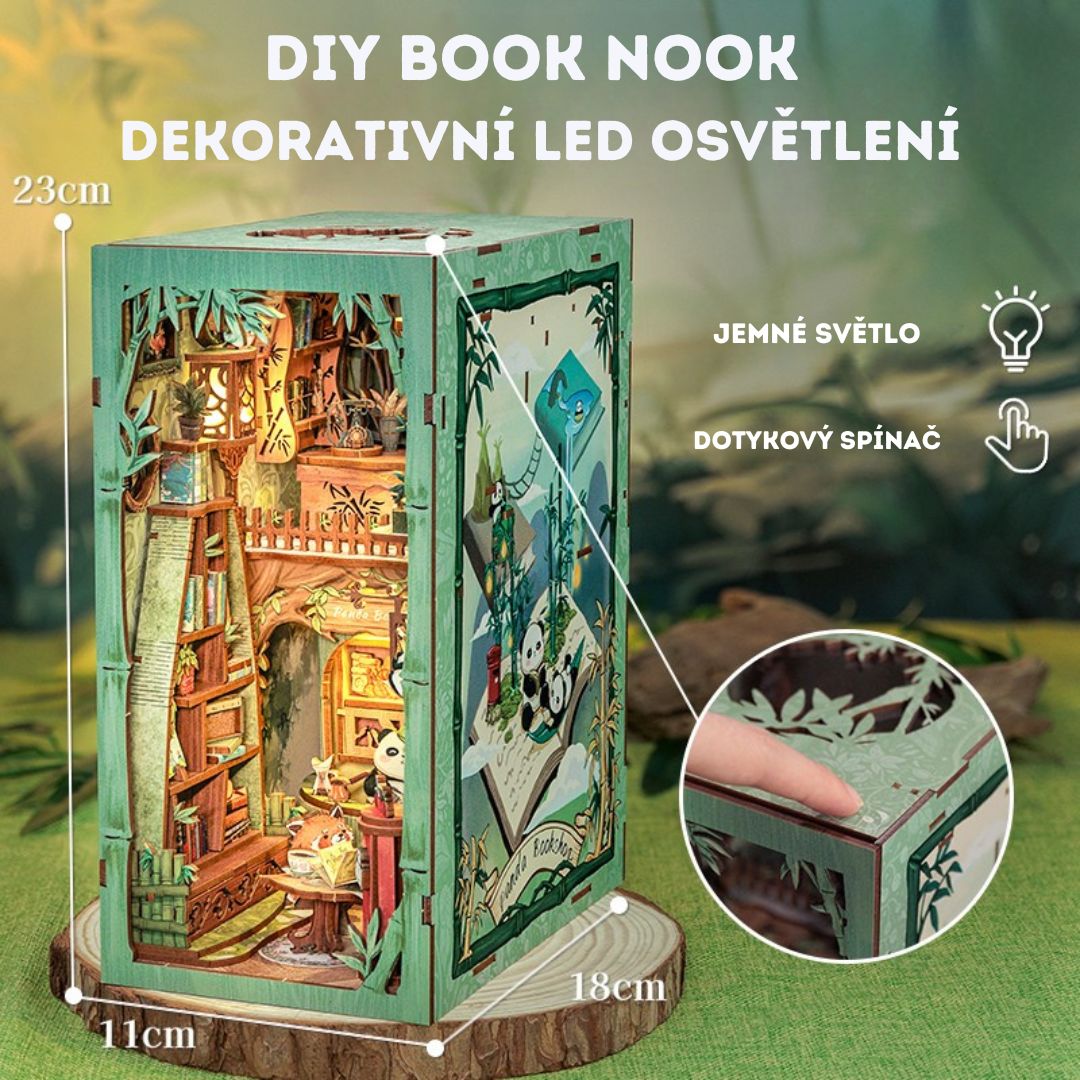 DIY Book Nook - Knihkupectví Panda | Cutebee – rozměry modelu
