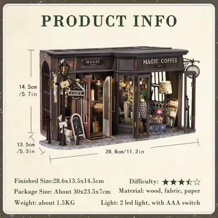 DIY Domeček miniatur - Magic Coffee Shop | Domeček miniatur Cutebee