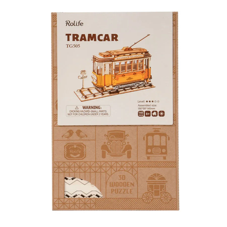 Historická tramvaj Vintage – 3D puzzle Rolife, DIY model