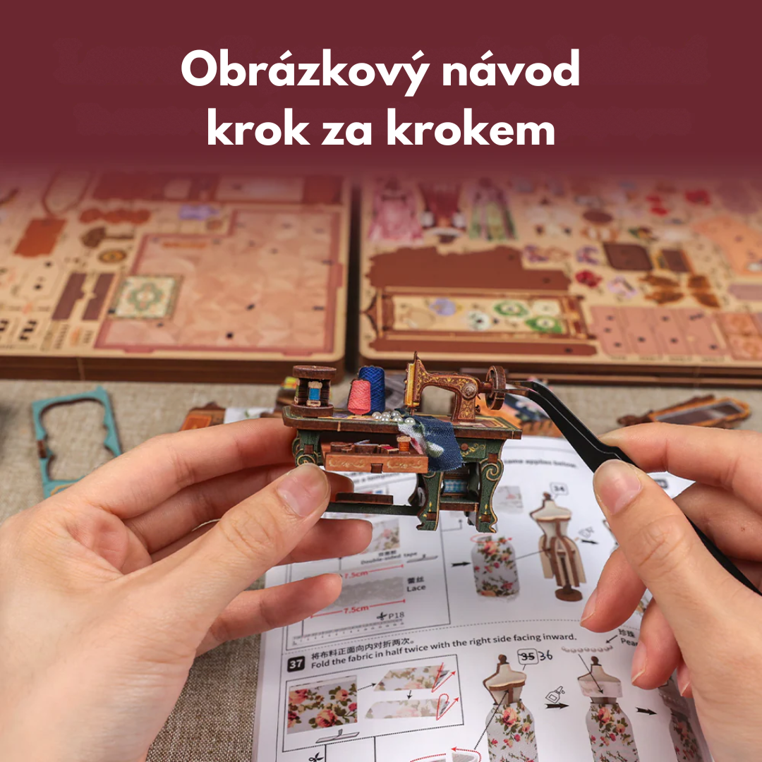 Marguerite Tailor CuteBee DIY Book Nook – 3D puzzle Dárek – návod krok za krokem