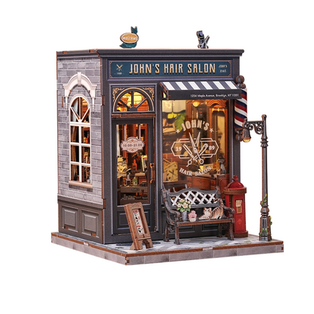 DIY Book Nook - John's Hair Salon | Cutebee Puzzle 3D