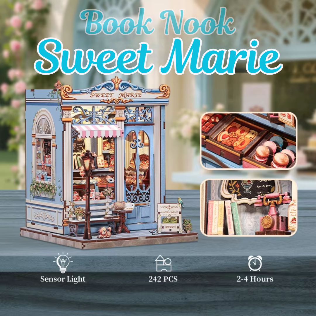 DIY Book Nook - Sweet Marie | Cutebee Puzzle 3D – LED osvětlení po setmění