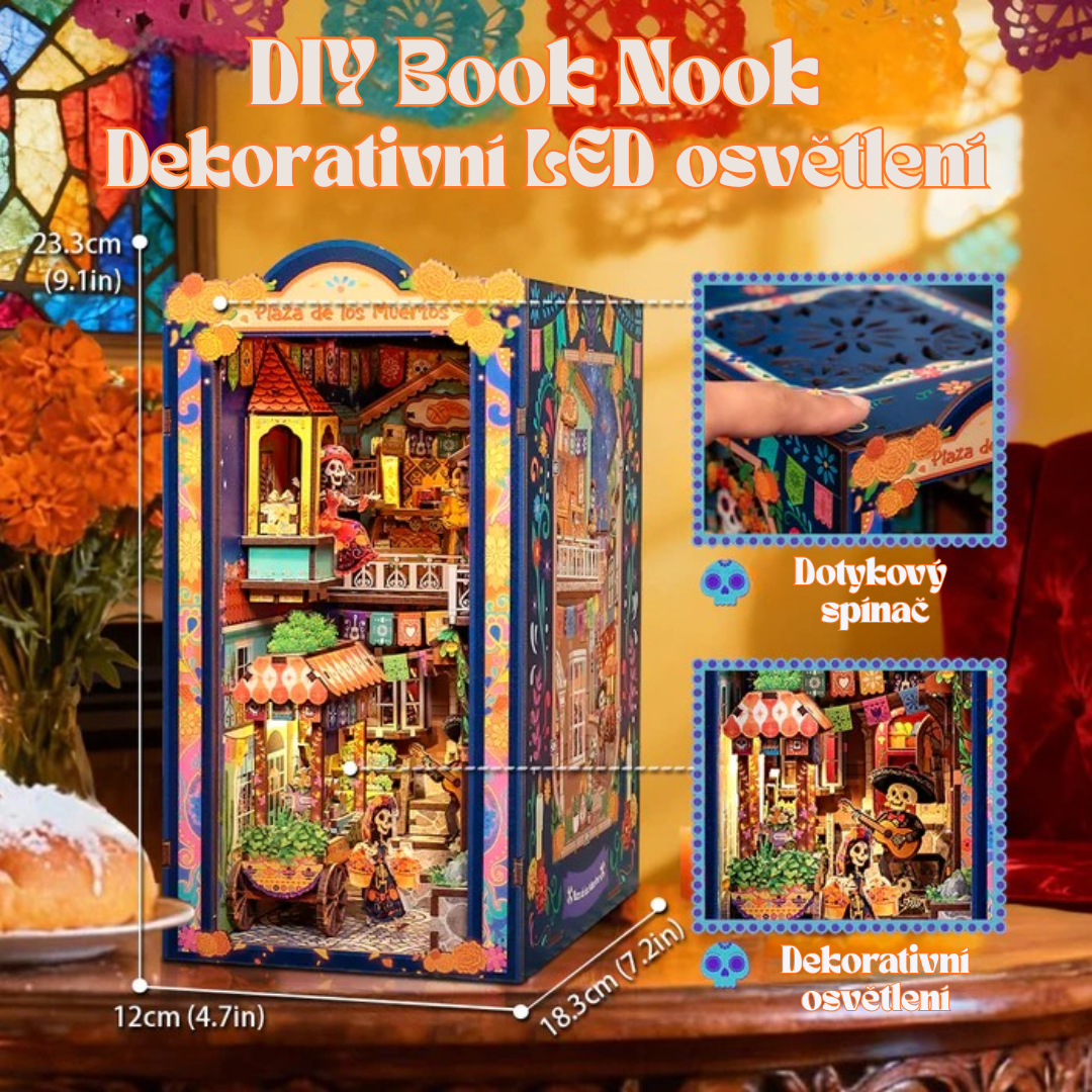 Plaza de los Muertos - DIY Book Nook | CuteBee – rozměry modelu