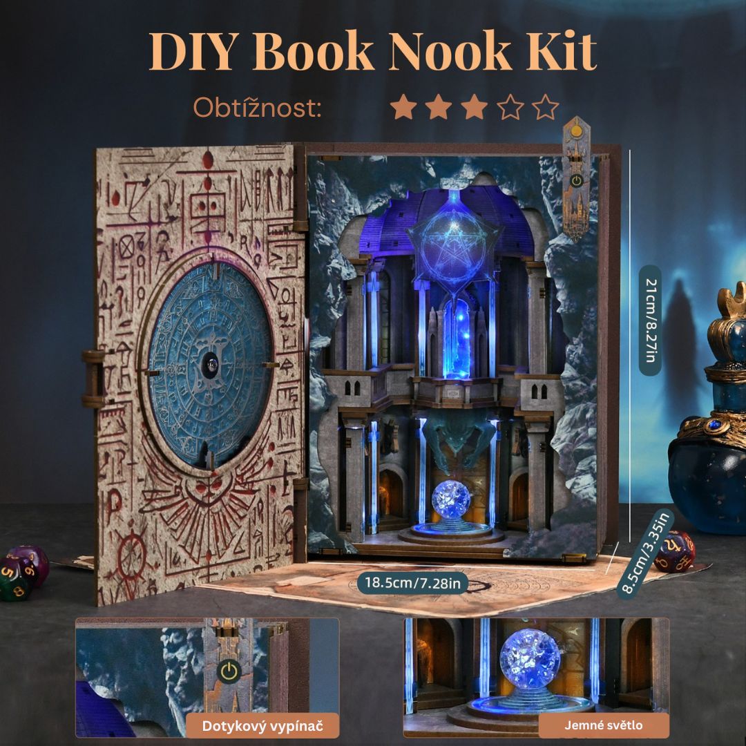 DIY Book Nook - Kouzelný kruh | Minicity Miniature House – rozměry modelu
