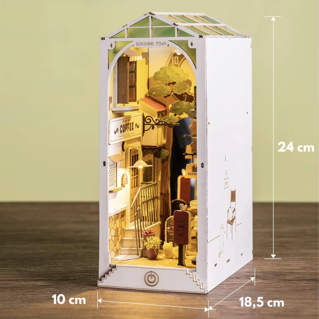 DIY Book Nook - Sluneční město | Robotime – rozměry modelu