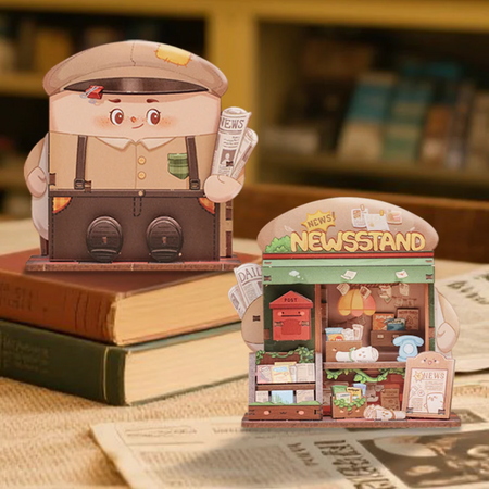 Dřevěný set Puzzle 3D - Stojan na novinky