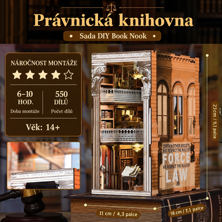 DIY Book Nook - Právnická knihovna Law Library | MiniCity