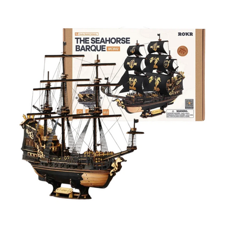 Dřevěná sada Puzzle 3D - Pirátská loď | Rokr gift dřevěné puzzle