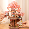 Puzzle 3D dům na stromě - Sakura Tree House | Model DIY Rolife Robotime