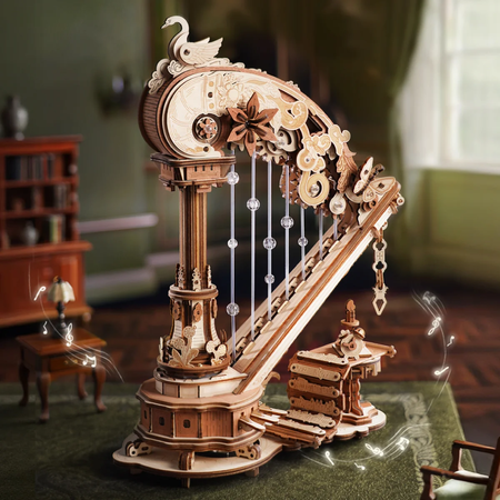 Magic Harp – 3D puzzle ROKR, hrací skříňka s labutí