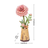 Pink Dahlia – 3D puzzle Robotime, dřevěná jiřinka ve váze