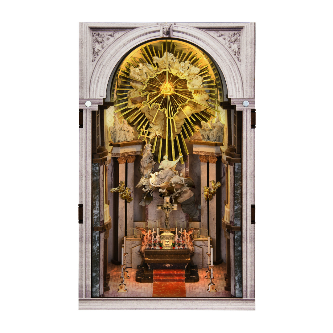 St. Charles Church – DIY Book Nook Minicity | 3D puzzle Dárek – LED osvětlení po setmění