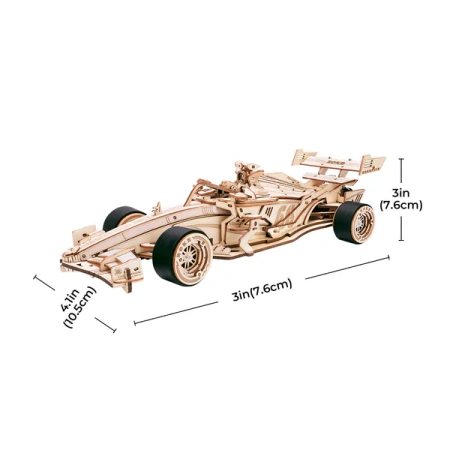 Dřevěná sada Puzzle 3D - závodní auto F1 | ROKR dřevěné puzzle dárek