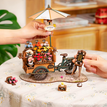 Dřevěná sada Puzzle 3d - Stojan na květiny | Robotime