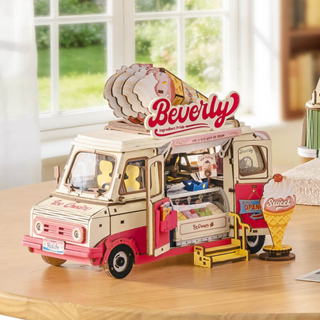 Zmrzlinový food truck Beverly's – 3D puzzle Rolife s LED