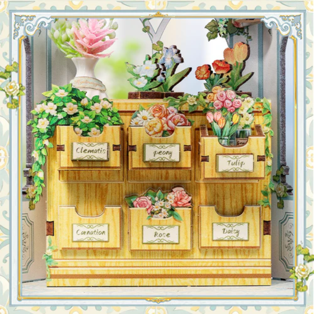 Pergola a stůl na vazbu – DIY Book Nook - Dům Windsor Flowe | Cutebee Miniaturní dům