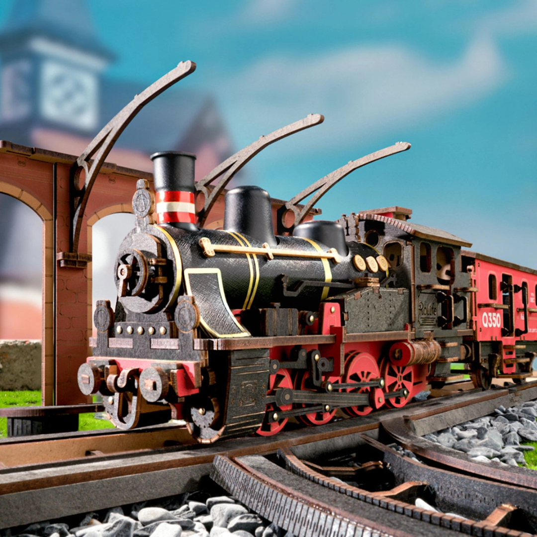 Steam Journey – 3D puzzle Robotime, parní lokomotiva (405 dílků) – nápad na dárek
