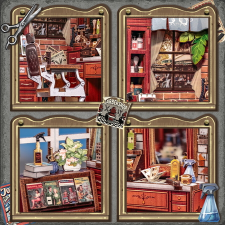 DIY Book Nook - John's Hair Salon | Cutebee Puzzle 3D