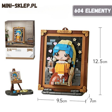 DIY 3D mini kostky - Dívka s perlou