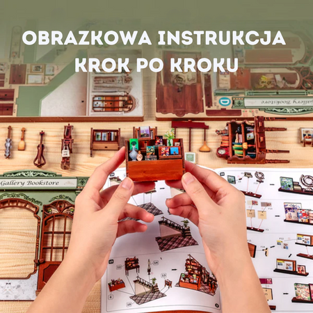 Vánoční sada Book Nook - Galerie Knihkupectví | Cutebee miniaturní 3D puzzle domeček