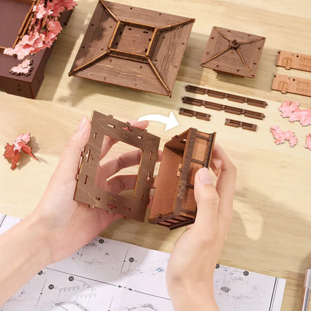 Sakura Pavilion – 3D puzzle Rolife, japonský zenový pavilon
