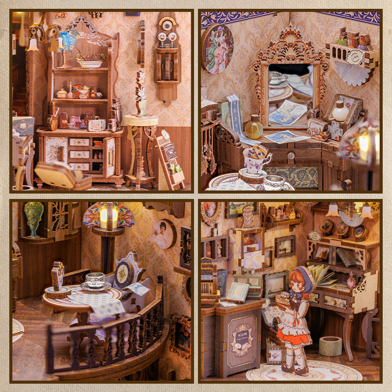 Tajemné regály starožitníka – DIY Book Nook - Obchod se starožitnostmi | Cutebee 3D miniatura domu