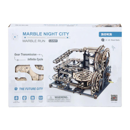 Dřevěná bublinková dráha Puzzle 3D - Mramorové noční město Robotime